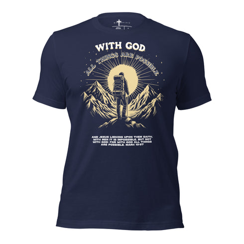 With God All Things Possible Christian Bible Verse T-Shirt